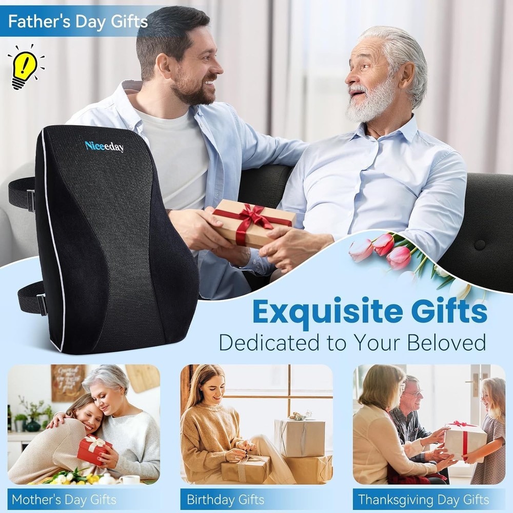3D Mesh Ergonomic Back Support Pillow - Soft Memory Foam Relief for Office