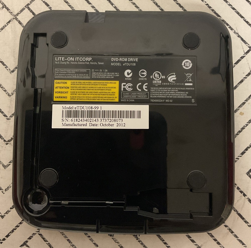 🥥 Liteon External Slim DVD-ROM 8X Top Load Design (GREAT CONDITION‼️)AS IS👇
