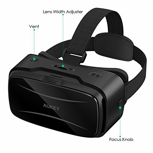 AUKEY VR Headset Virtual Reality 3D Glasses compatible with iPhone, Samsung 5.5"