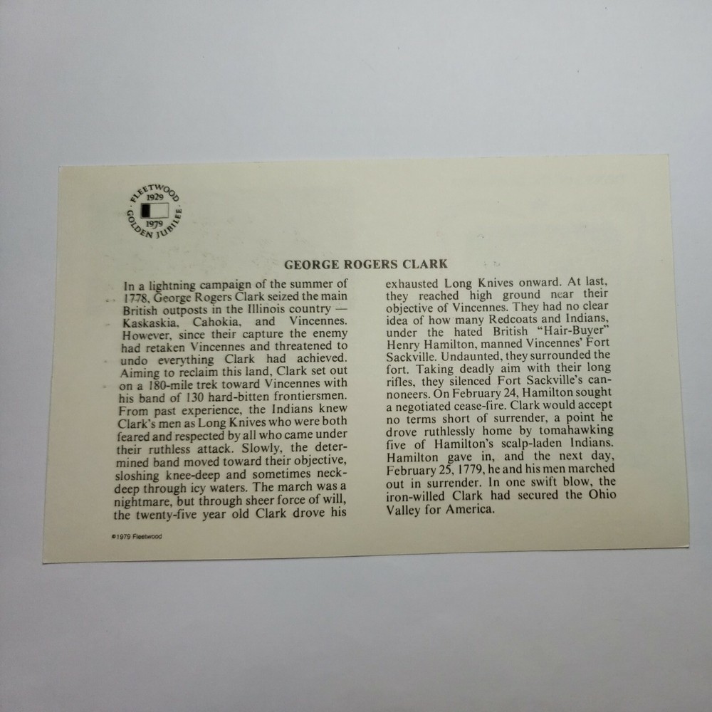First Day Covers 1979 George Rogers Clark