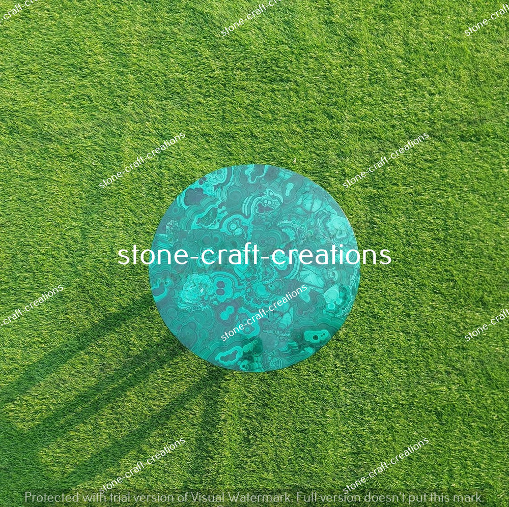 Green Table Round Malachite Handmade Coffee Tabletop ,Dining Table Home decor