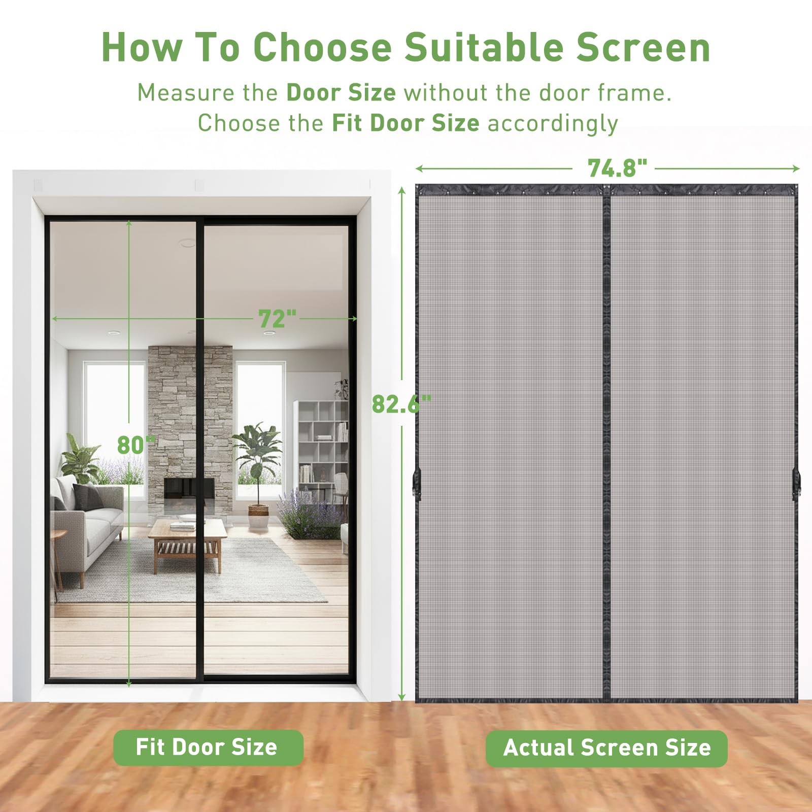 Magnetic Screen Door for Sliding Door, Retractable Sliding Screen Door with T...