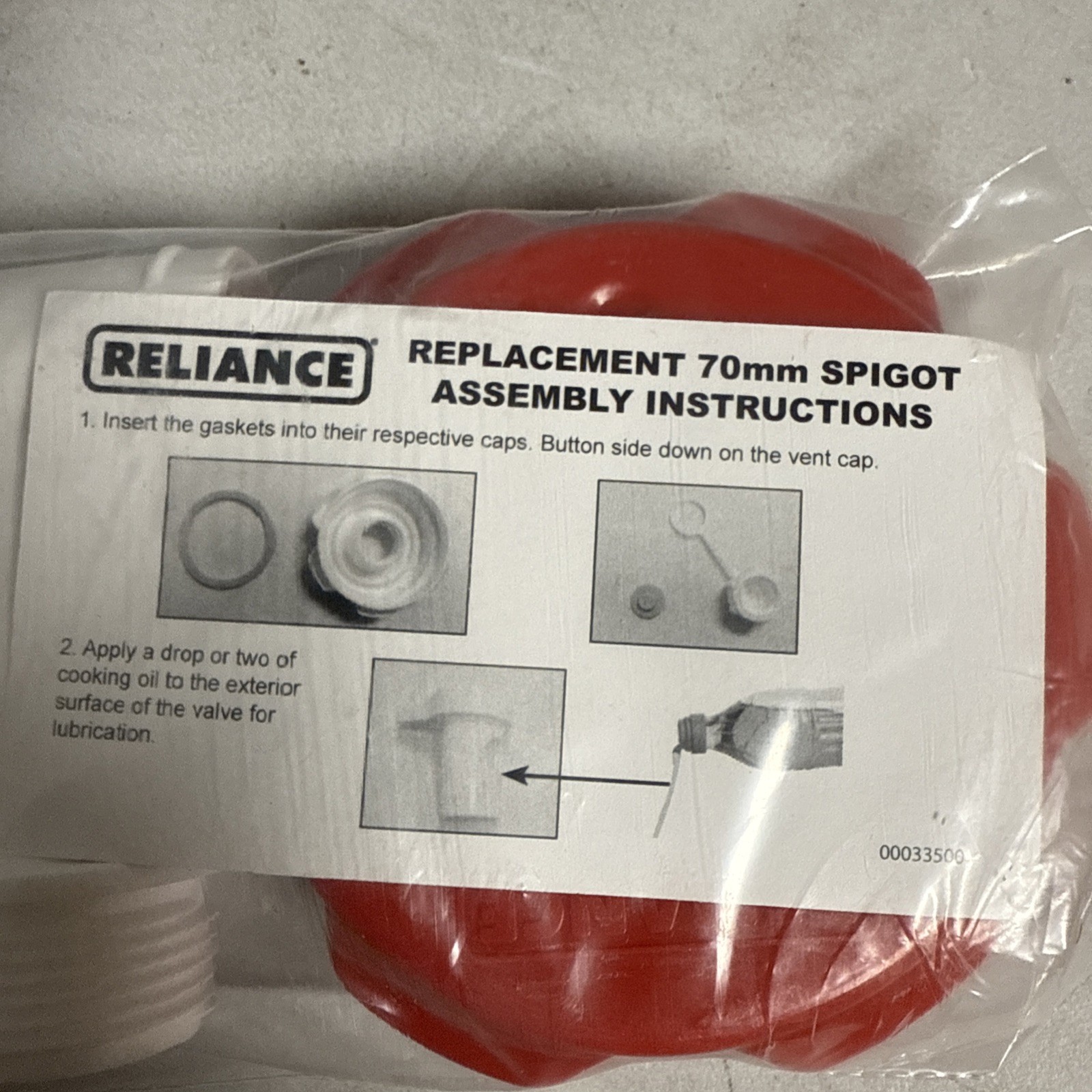 Reliance Replacement Spigot Assembly Kit for Reliance Water 70mm Containers NEW