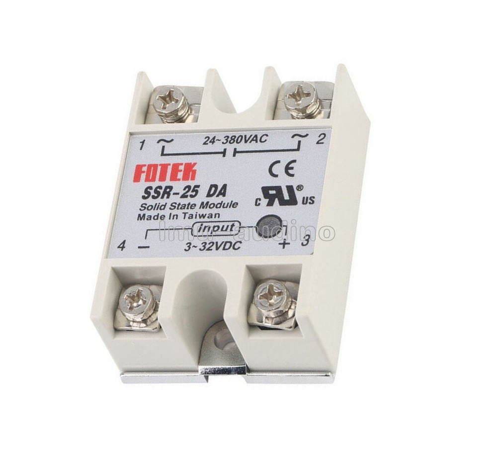 SSR-25DA Solid State Relay Module 25A/250V DC 3-32V Input AC 24-380V Output
