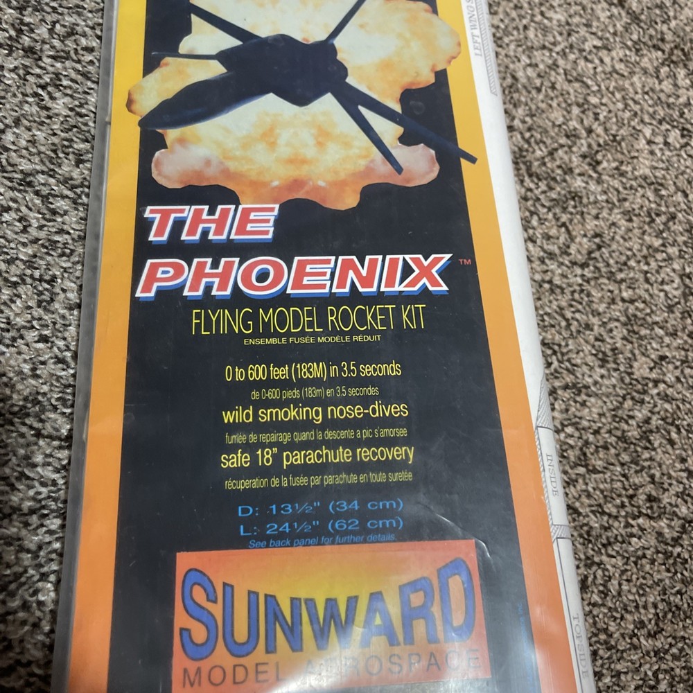 Sunward The Phoenix Rocket Fighter Flying Model Rocket Kit - Sealed, OOP