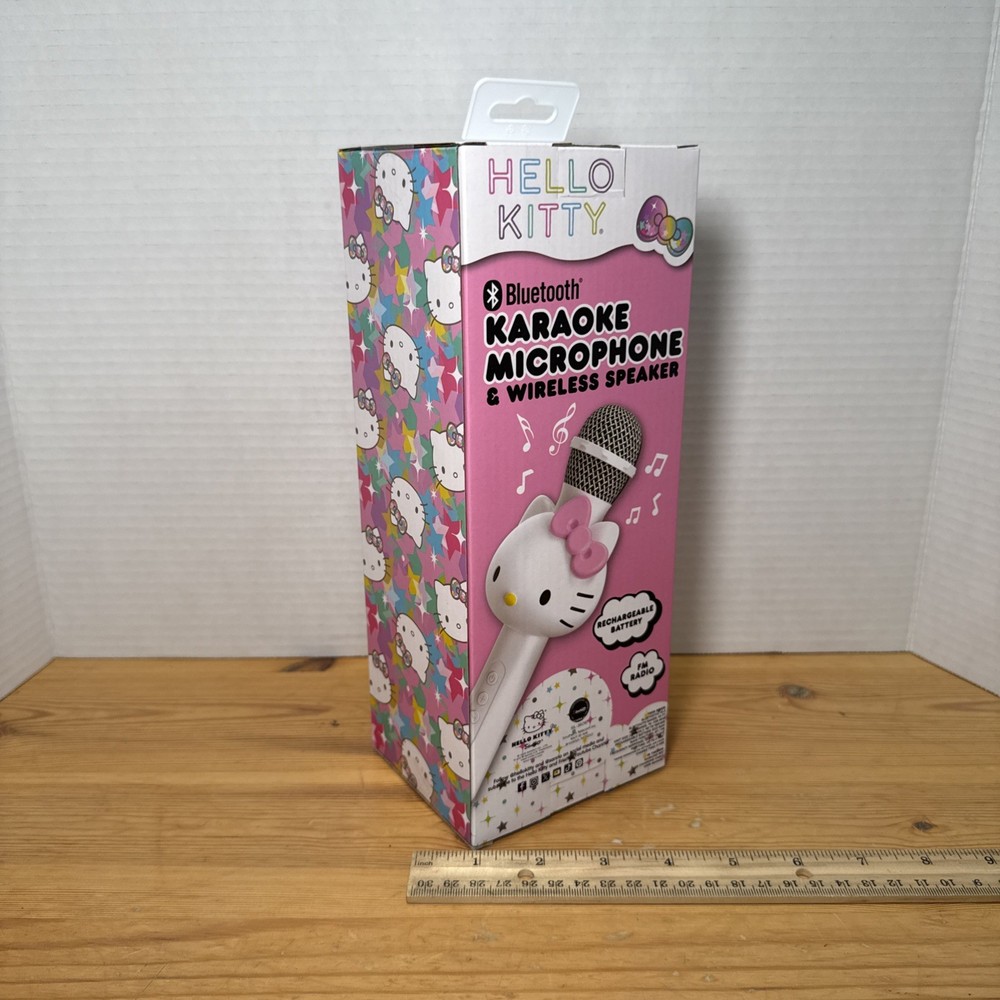 NEW Hello Kitty Bluetooth Karaoke Microphone Wireless Speaker NIB USB Charging