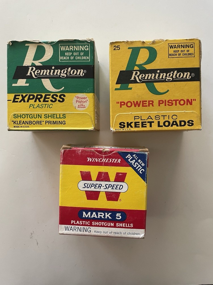 Three Empty Vintage 20 Gauge Shot Gun Shell Boxes
