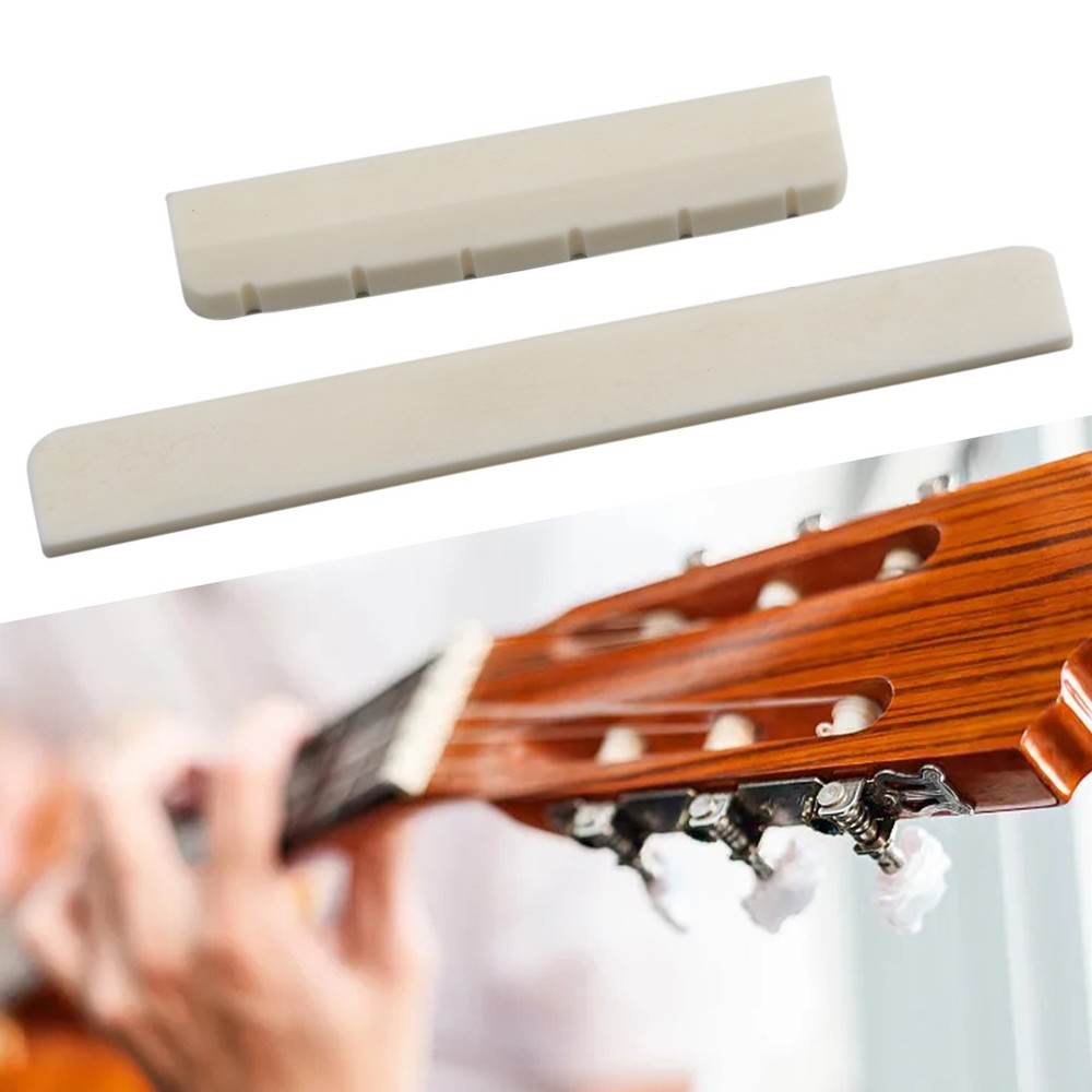 6 String Bone Classical Guitar Bridge Saddle And Nut Replacement Parts 80mm/52mm