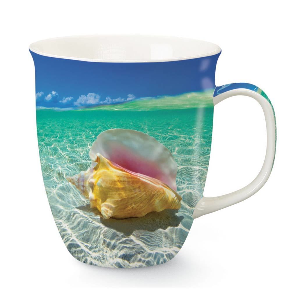 Colorful Conch Shells Beach Coffee Mug - Beach Theme Coffee Mug