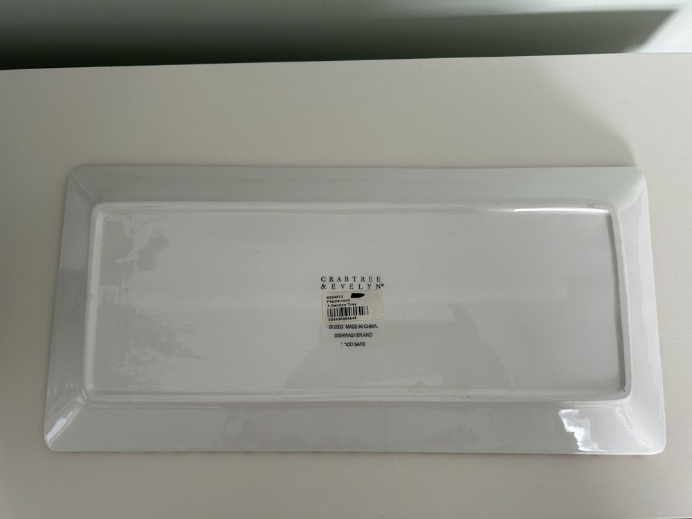 Crabtree & Evelyn Peppermint 3-Section Tray, NWT