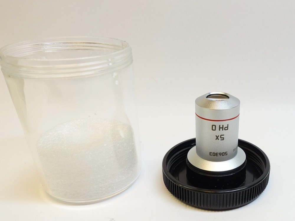 Leica N Plan 5X/0.12 ∞/-/B PH 0 Phase Contrast Microscope Objective; PN 506303