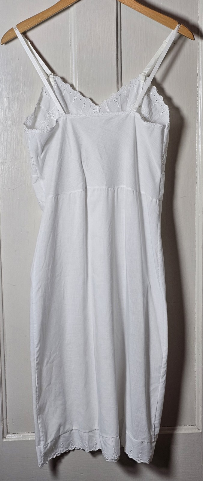 Slip Dress Eyelets Embroidered Lace Trim Size XS Fairy Coquette Feminine Dainty