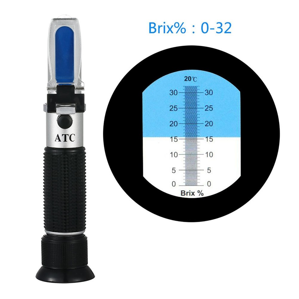 Brix Refractometer Prism Refractometer Aluminum Hydrometer for Fruit Sugar