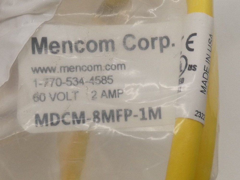 Mencom MDCM-8MFP-1M Shielded Cable Cordset 1M 60V 2A - NEW Surplus!