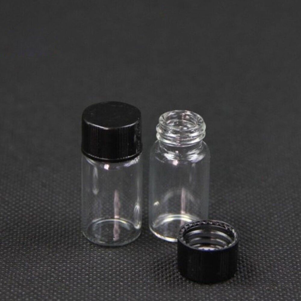 50pcs 3ml Mini Small Clear Glass Bottles Tiny Vials Empty Jars with Screw Caps