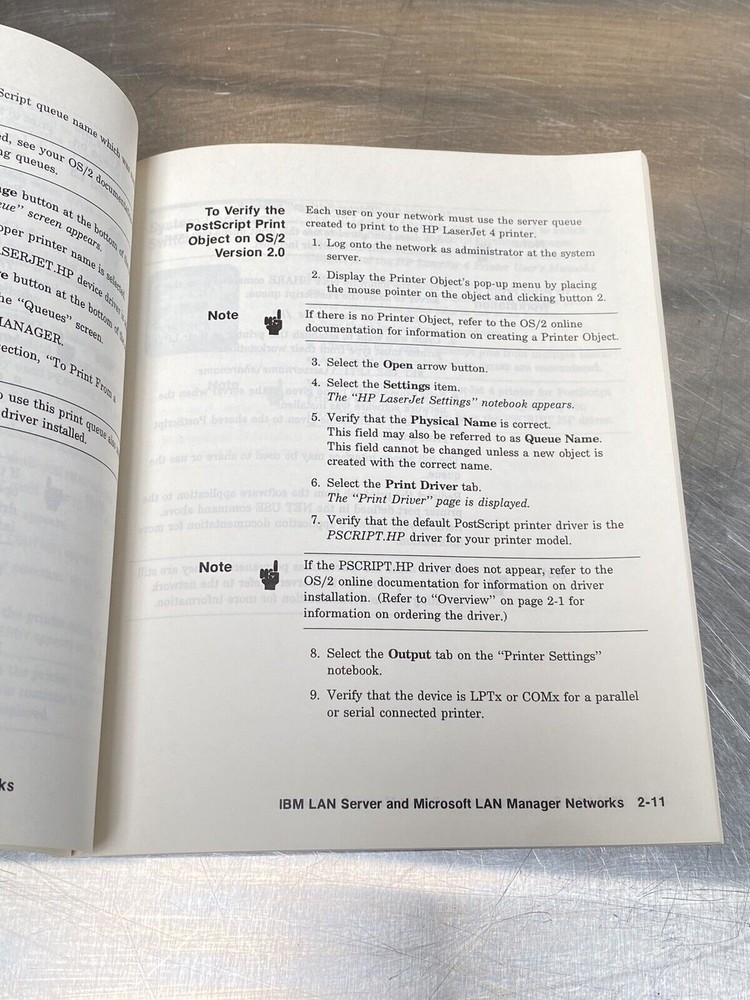 Hewlett Packard HP Network Notes For Laser Jet 4 Printer -Users Guide / Manual