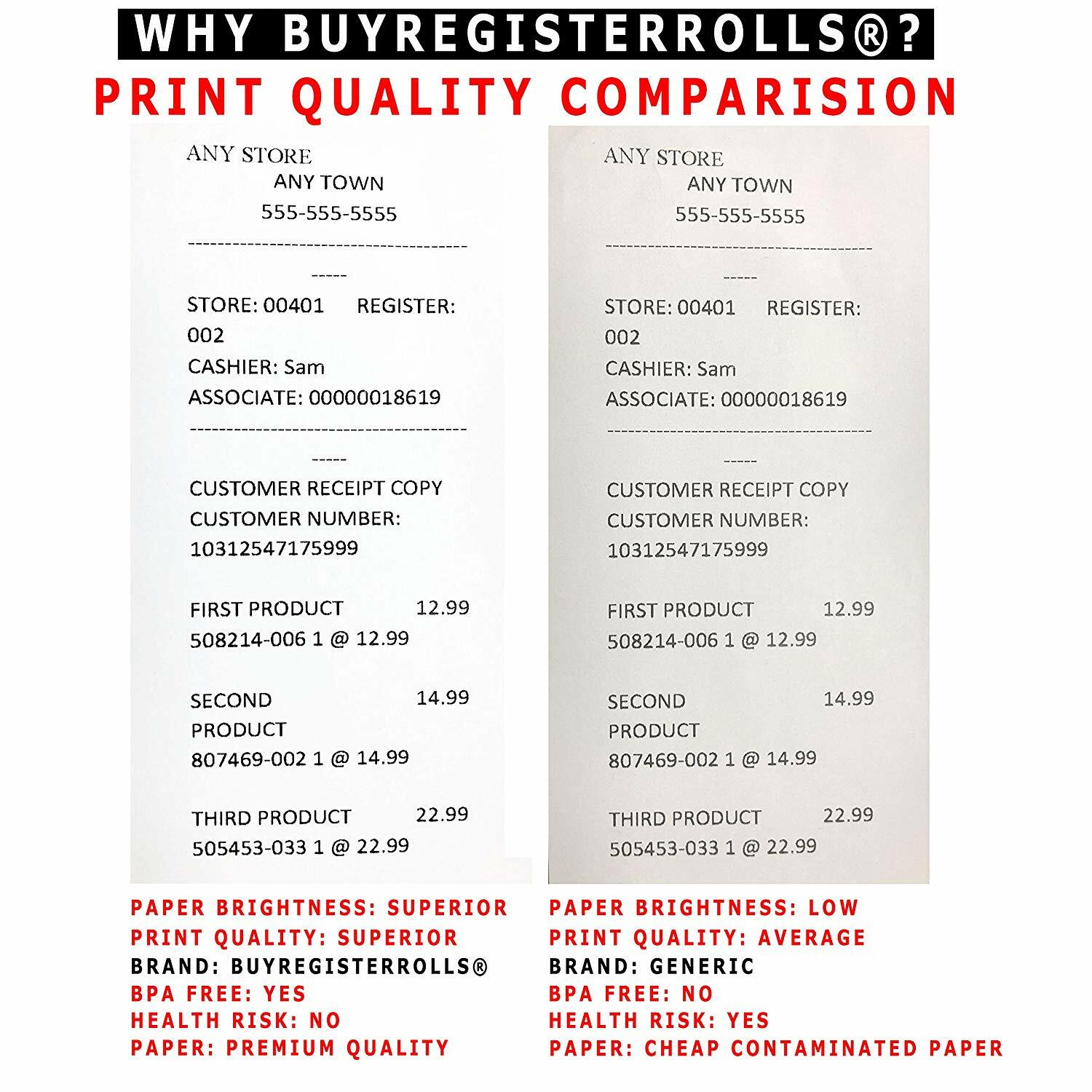 3-1/8" x 230' THERMAL POS RECEIPT PRINTER - STAR TSP100 EPSON BPA FREE (10-1000)