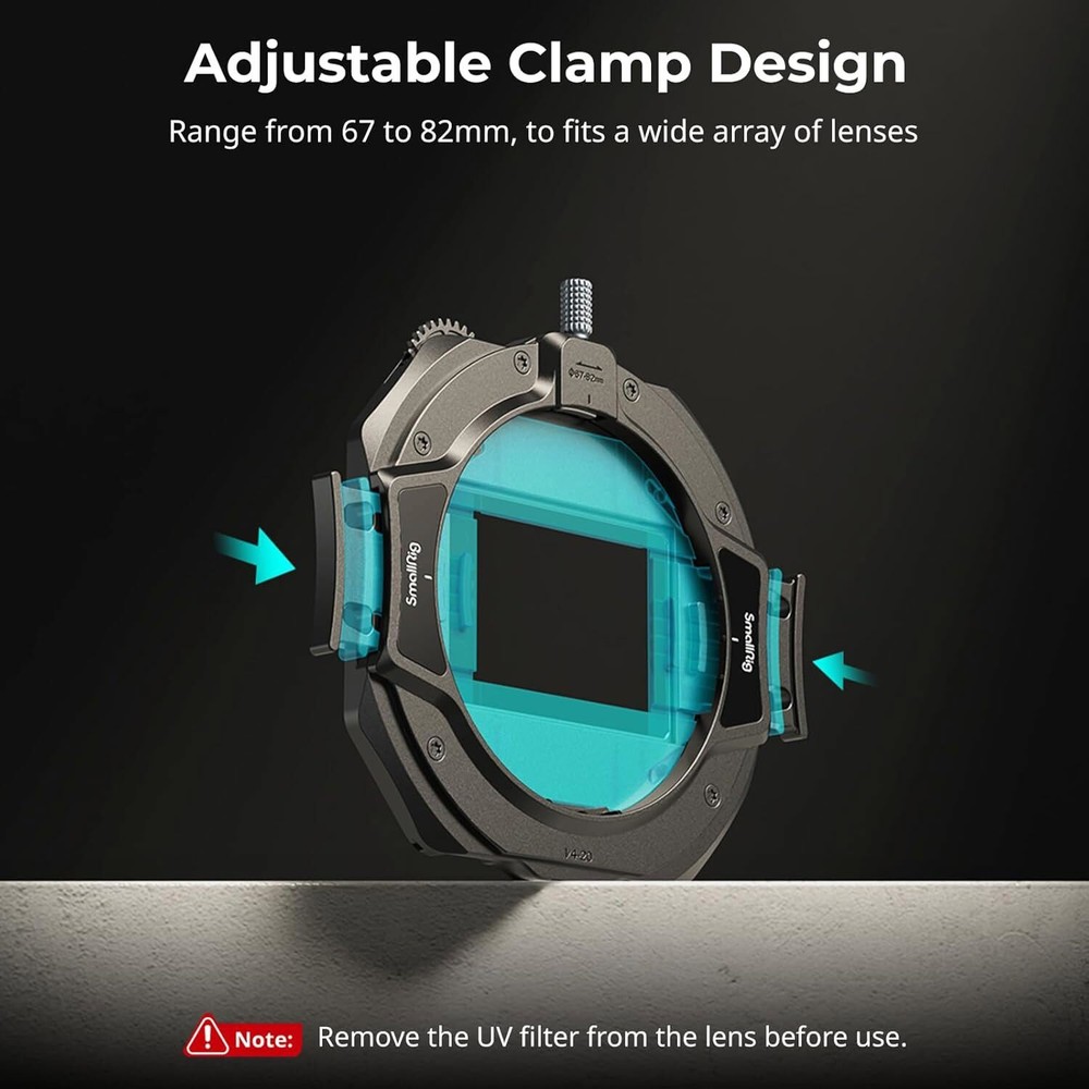 SmallRig Matte Box 67-82mm Adjustable, 4x5.65" Filter Frame, Top Flag, for DSLR