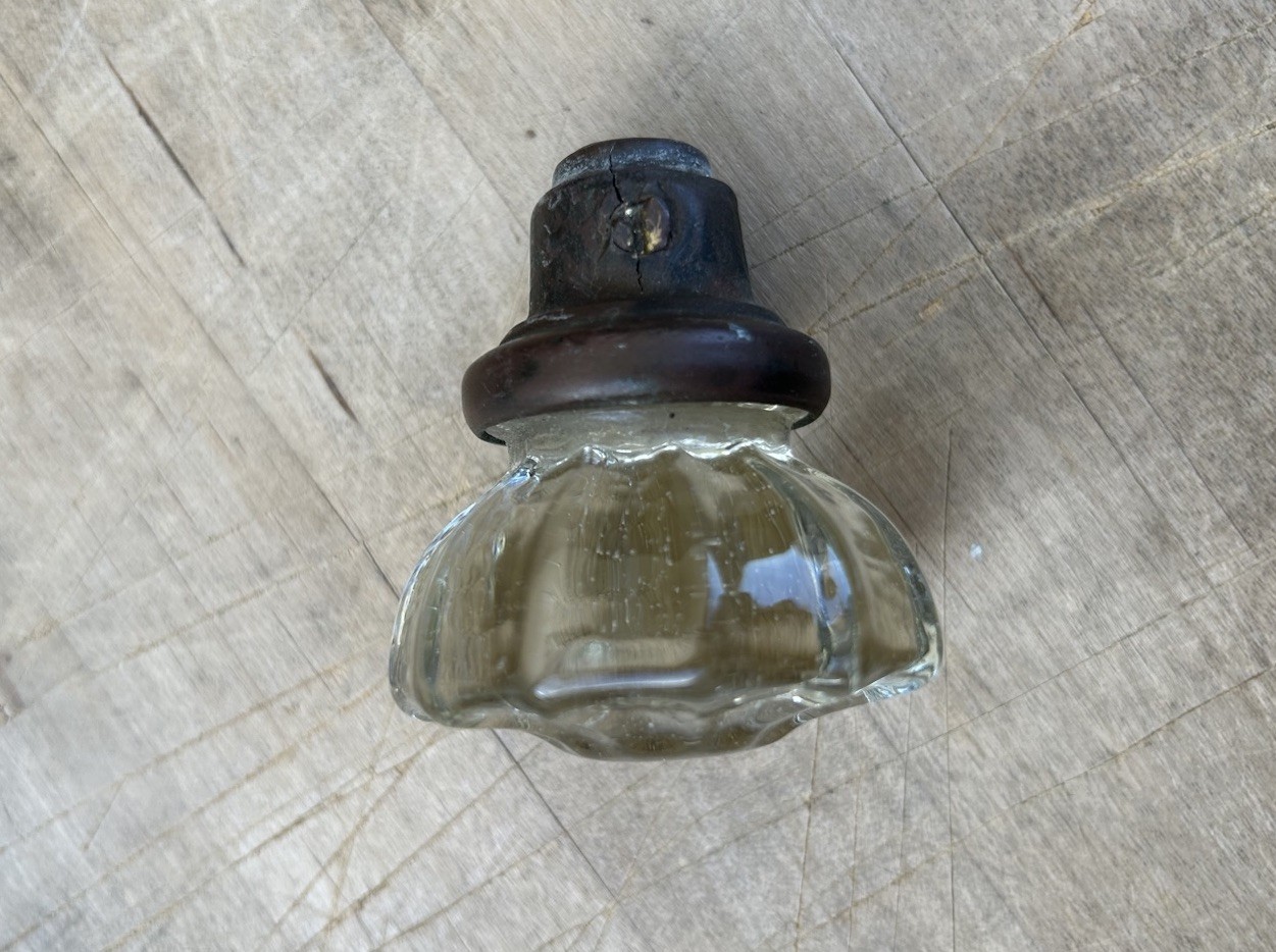 Vintage Brass Glass Door Knob w/bonus similar Matching Knob