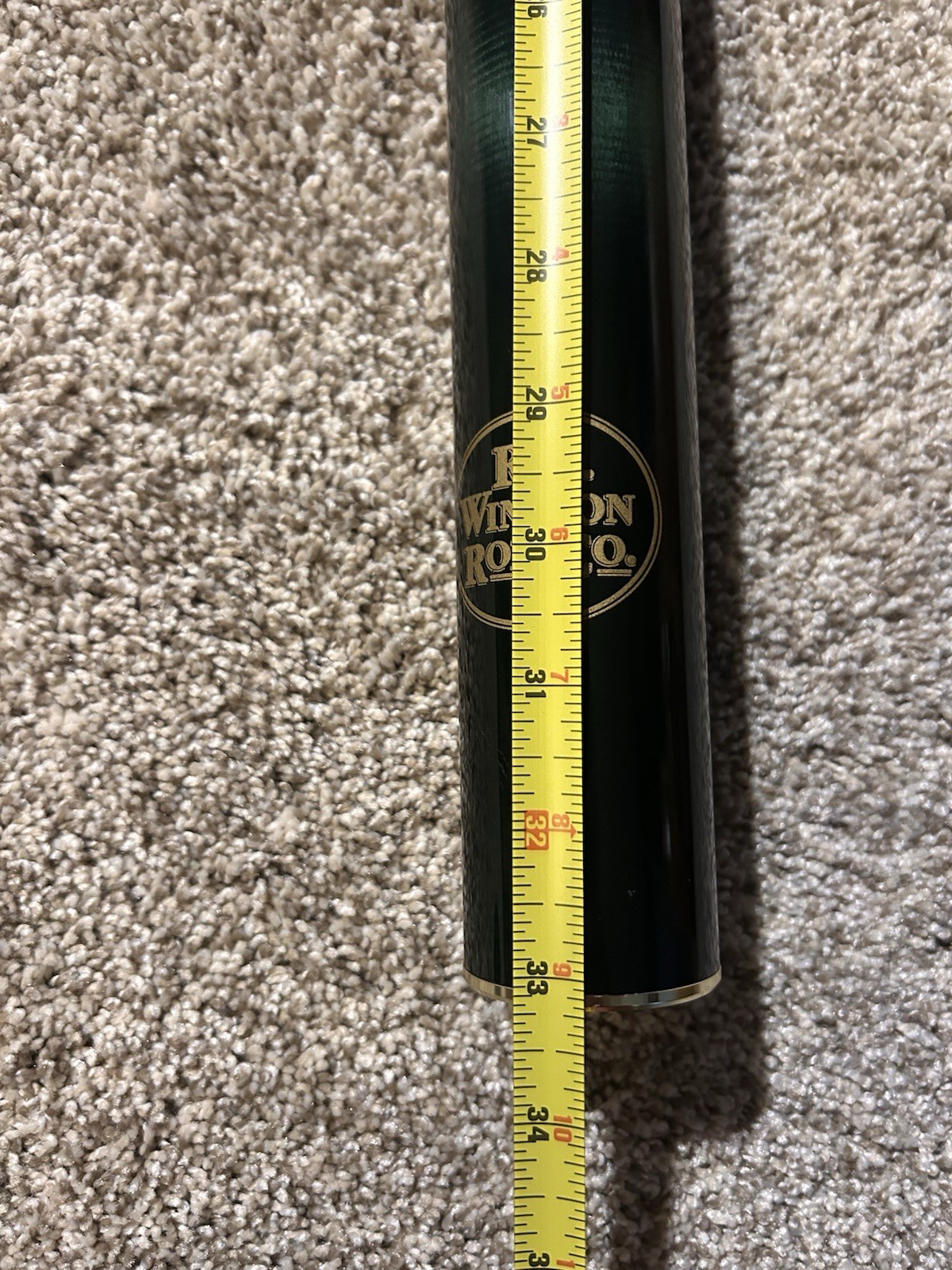 R.L. Winston Rod Co. TUBE And SOCK ONLY Green Metal Case 9’. 6” 6wt Fly Rod