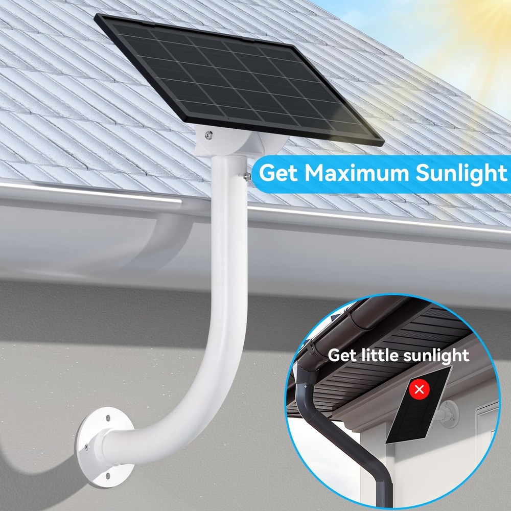 Universal Solar Panel Wall Mount Bracket - 30cm L-Shape Mount with Adjustable...