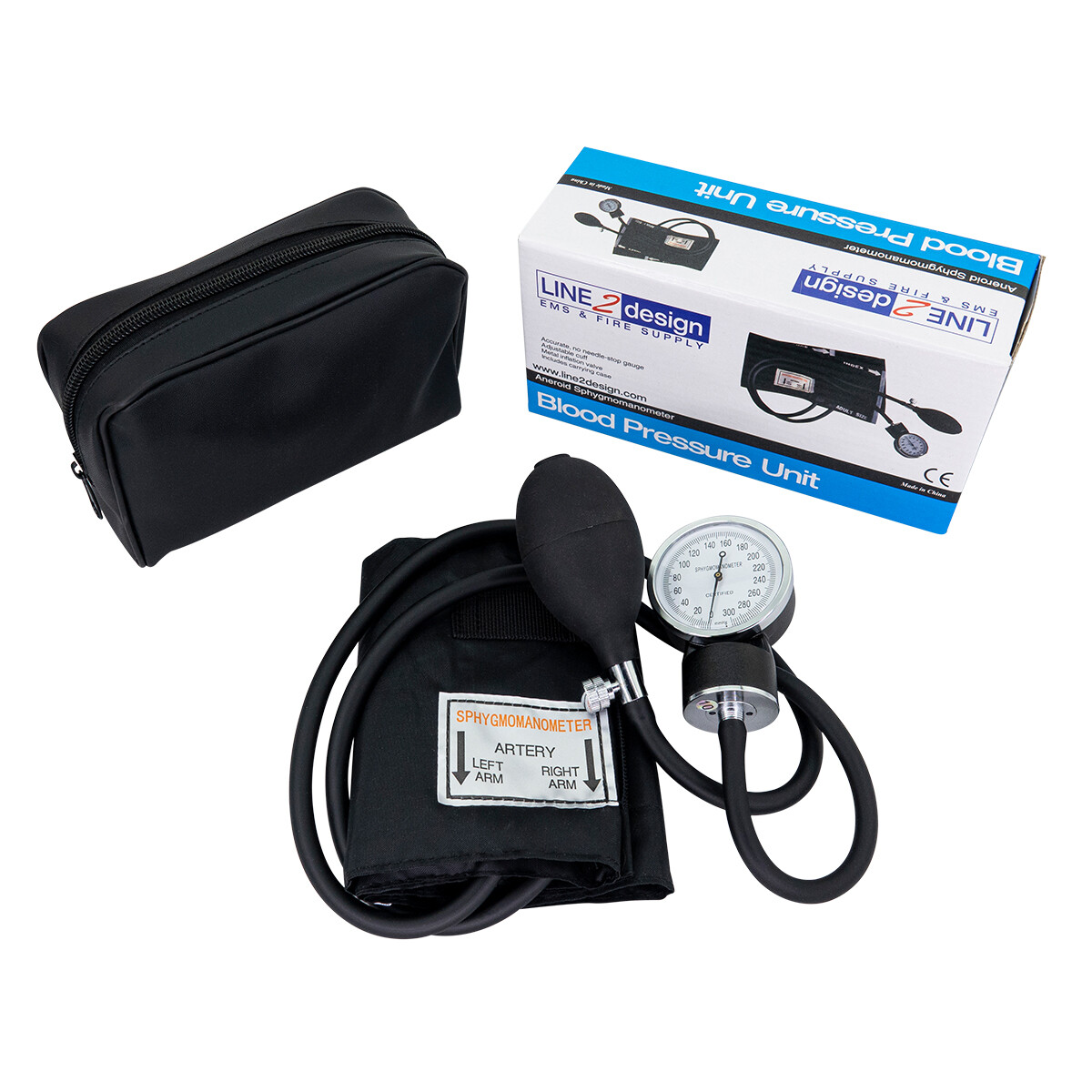 LINE2design Manual Blood Pressure Cuff Aneroid Large Adult BP Monitor With Case