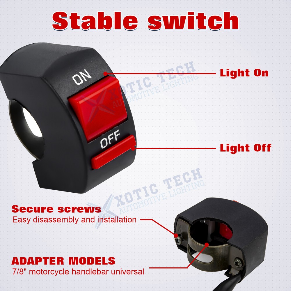 Motorcycle Handlebar Kill Switch Headlight Toggle w/On Off Button for U5 U7 U2