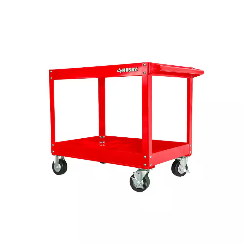 36 In. 2 Tier Cart, Gloss Red