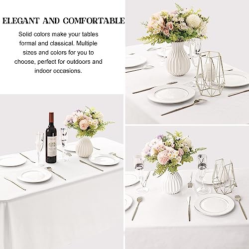 Pack Rectangle Table Cloth Bulk Washable Polyester 60inch x 102inch 6 White