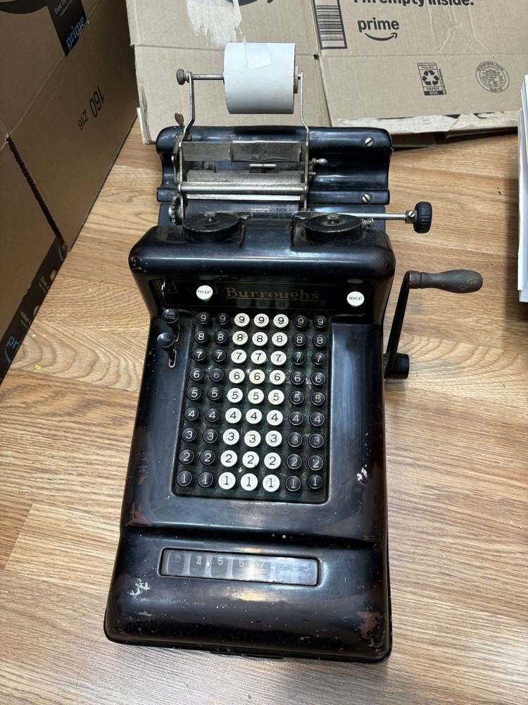 Antique Burroughs Adding Machine. Untested. Sold As Is. For Parts Only