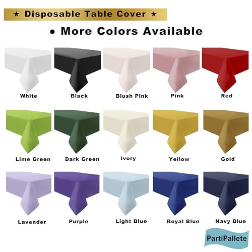 3-Pack Premium Plastic Red Tablecloth Disposable 54" x 108" Rectangle Table