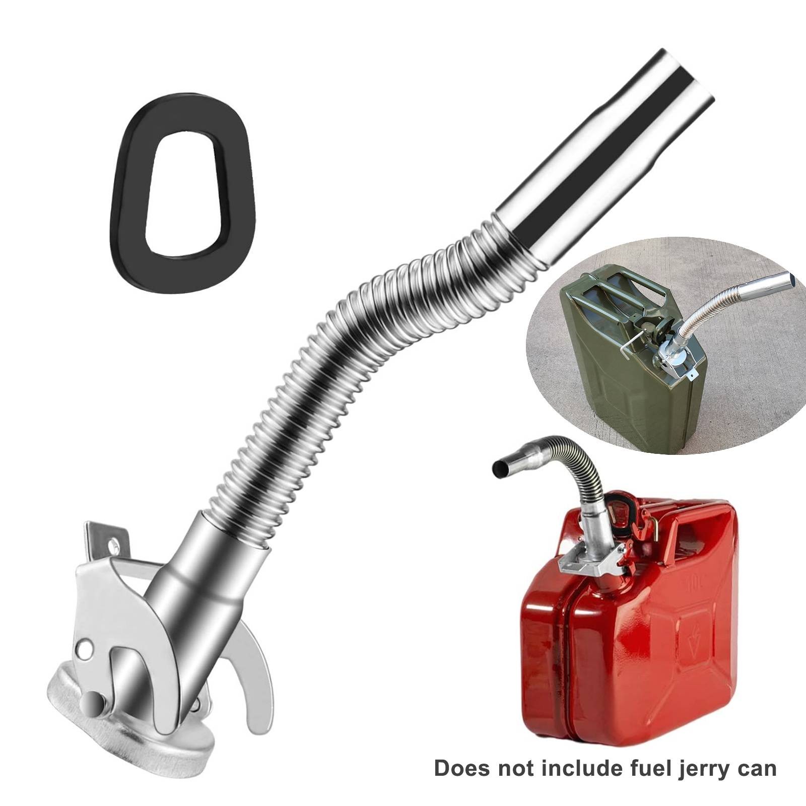 Stainless Steel Gas Can Spout w/ Nozzle 29.5cm Flexible for Jerry Can 5L 10L 20L