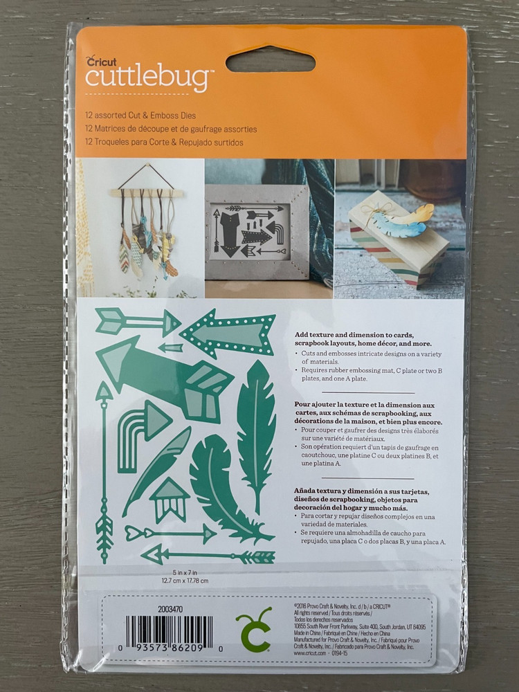 Cricut Cuttlebug Cut & Emboss Dies, Feathers and Arrows