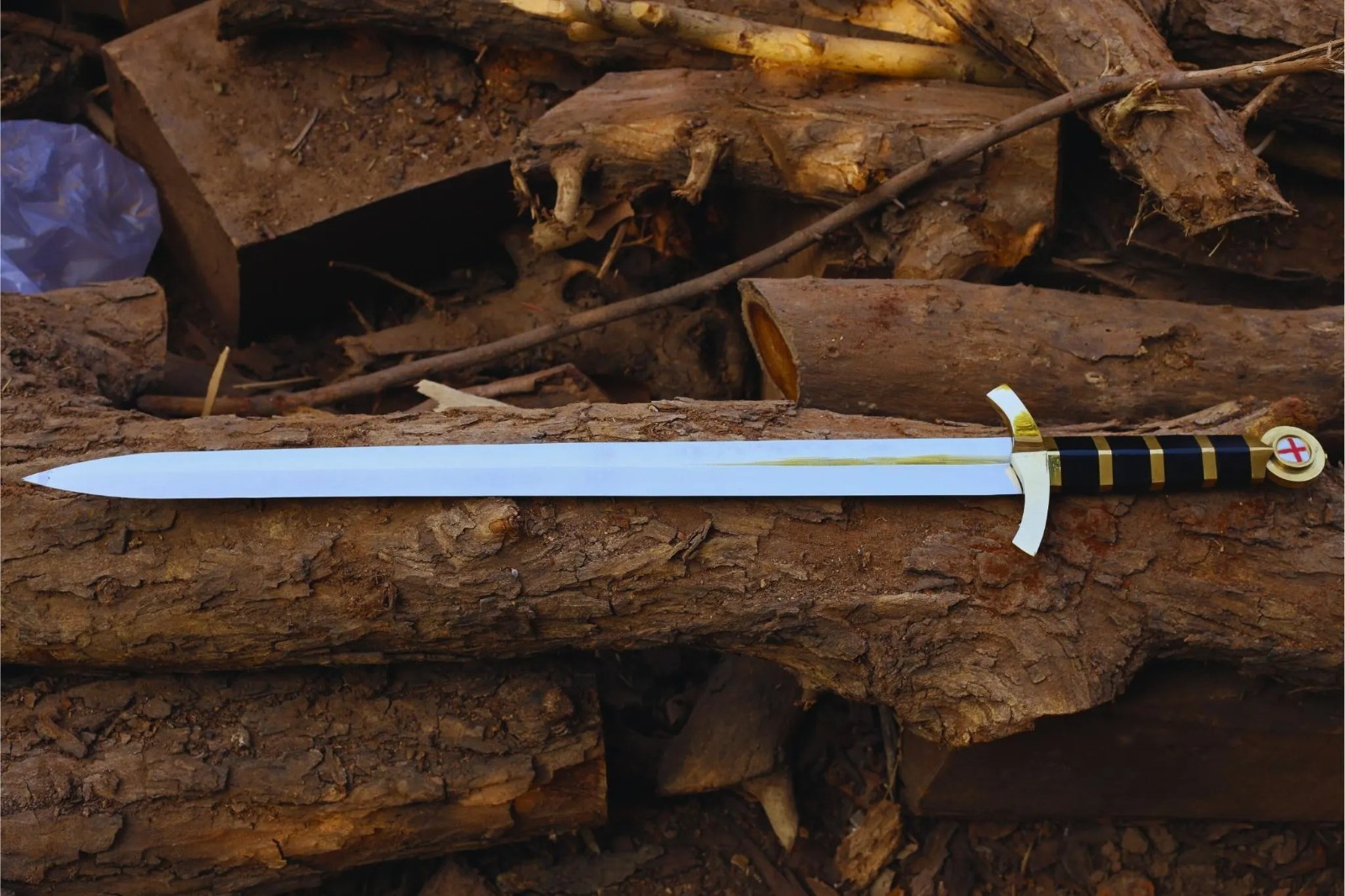 Handmade Templar Sword | Medieval Crusader Knight Replica Sword w/ Scabbard 39"