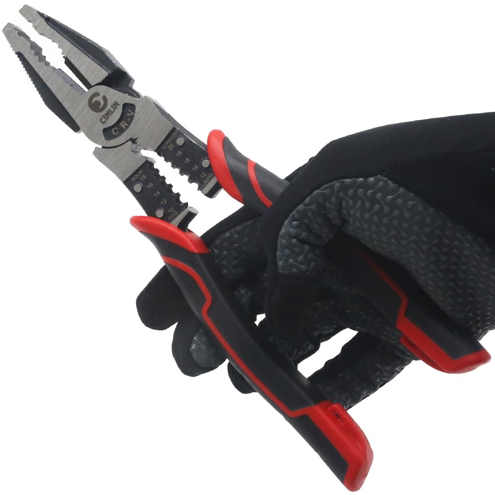 CINLIN Multipurpose Linesman Pliers,8.5in,multifunction Combination Black