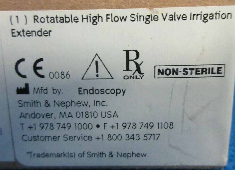 Smith & Nephew 72200832 Rotatable High Flow Single Valve Irrigation Extender