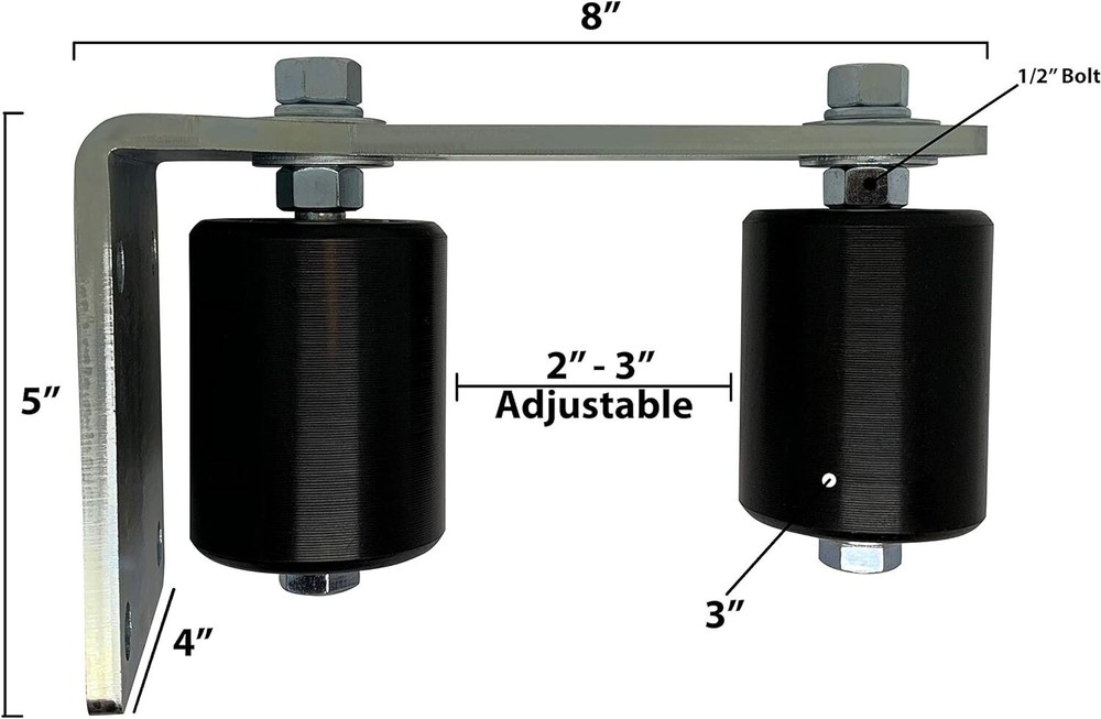 Heavy Duty Gate Guide Rollers Rear Post Mount Bracket for Sliding Rolling Gates