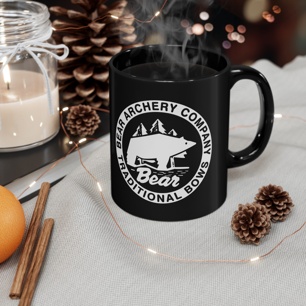 Bear Archery Logo 11oz Coffee Tea Black Mug
