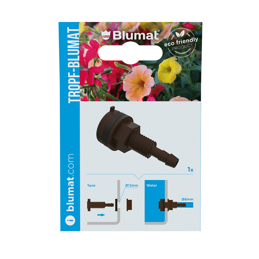 Bulkhead/Through-Hull Tank Connector (8mm) - Blumat Automatic Irrigation Systems