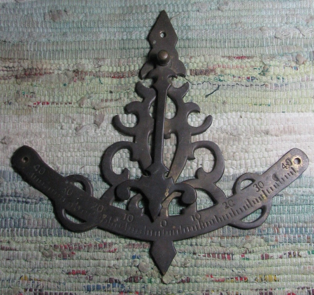 Vintage Solid Brass Mariner's Quadrant Scale Pendulum Inclinometer Ship Tilt Gau