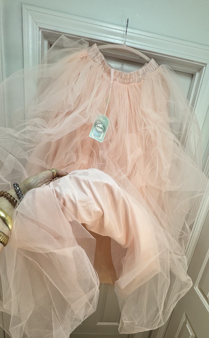 Womens Blush Pink Layered Tulle Underskirt Petticoat Elastic Waist 40" Fairycore