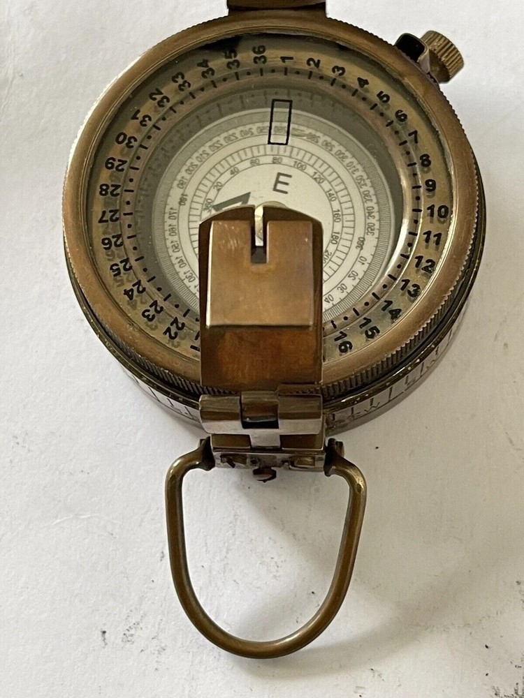 Solid Brass Engineer Survey Prismatic Compass With Leather Case