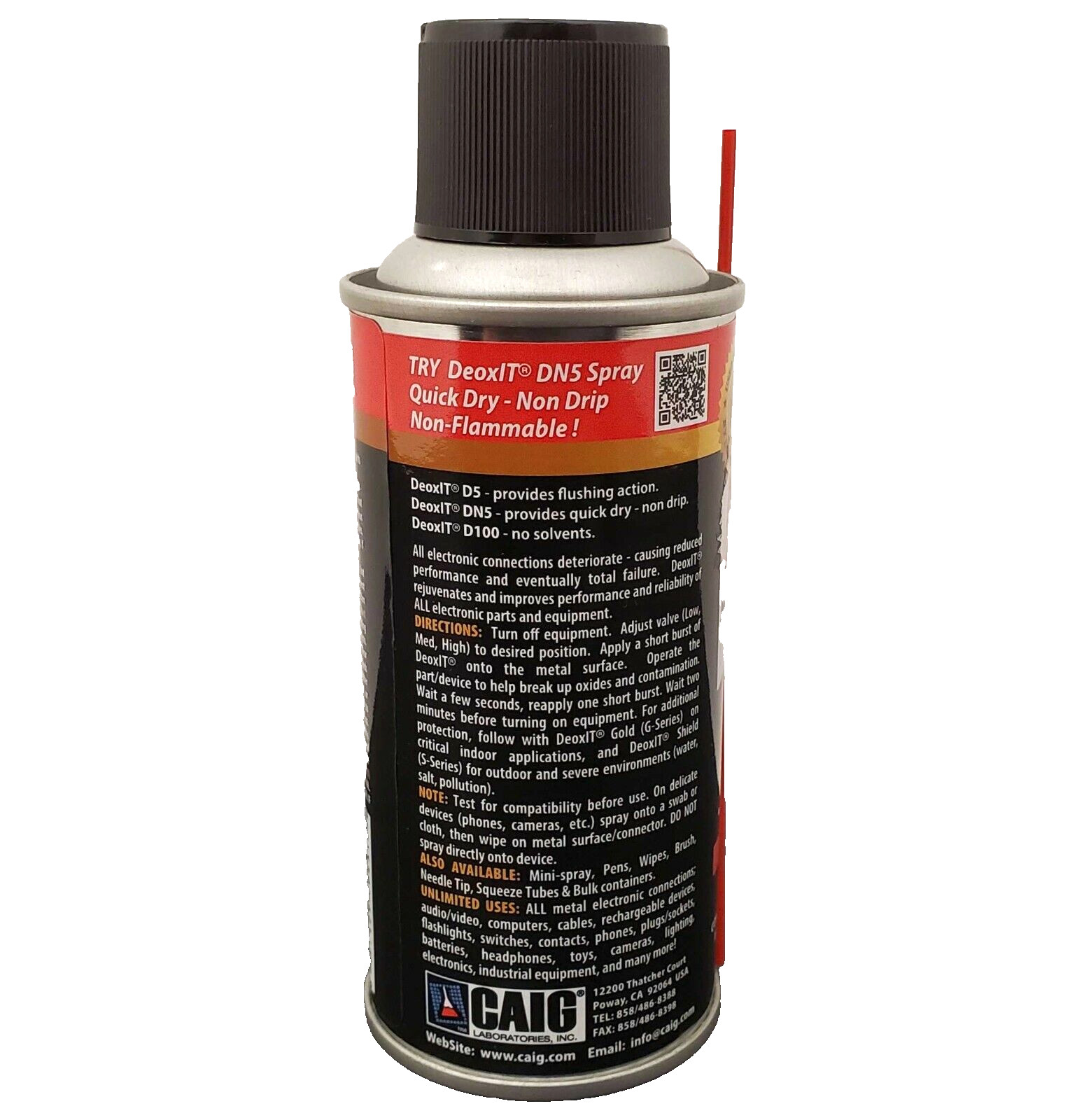 Caig DeoxIT® D5S-6-LMH - Original Can w/ LMH Spray Valve - 5% Solution - 5 oz