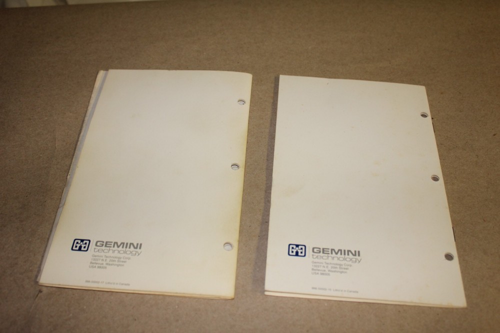 2 VINTAGE COMPUTER MANUAL GEMINI EMULATOR & SOUND BOARD ORIGINAL