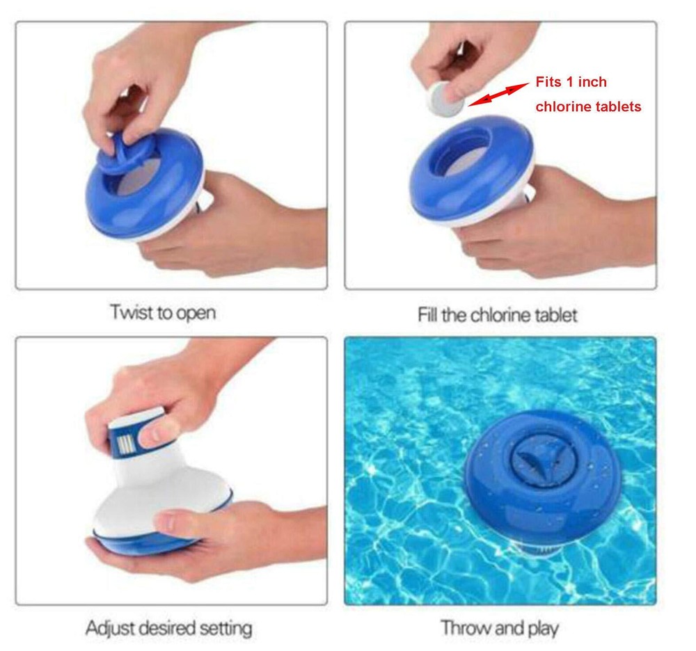 Collapsible 1" Pool Tablet Dispenser for above-ground & Inflatable Pools