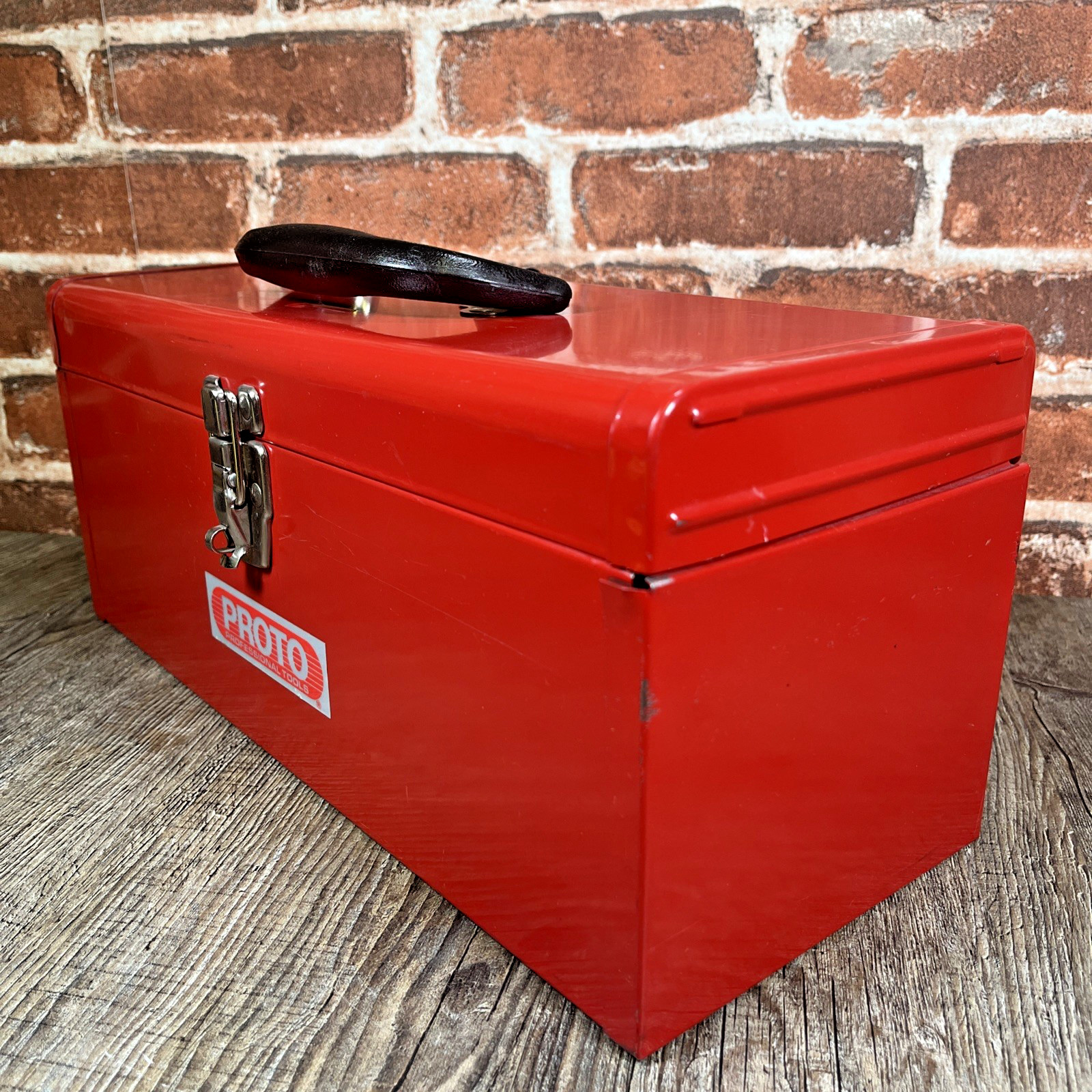 Proto metal tool box vintage Red 15 in Lockable With Tray Top Handle Clean Good