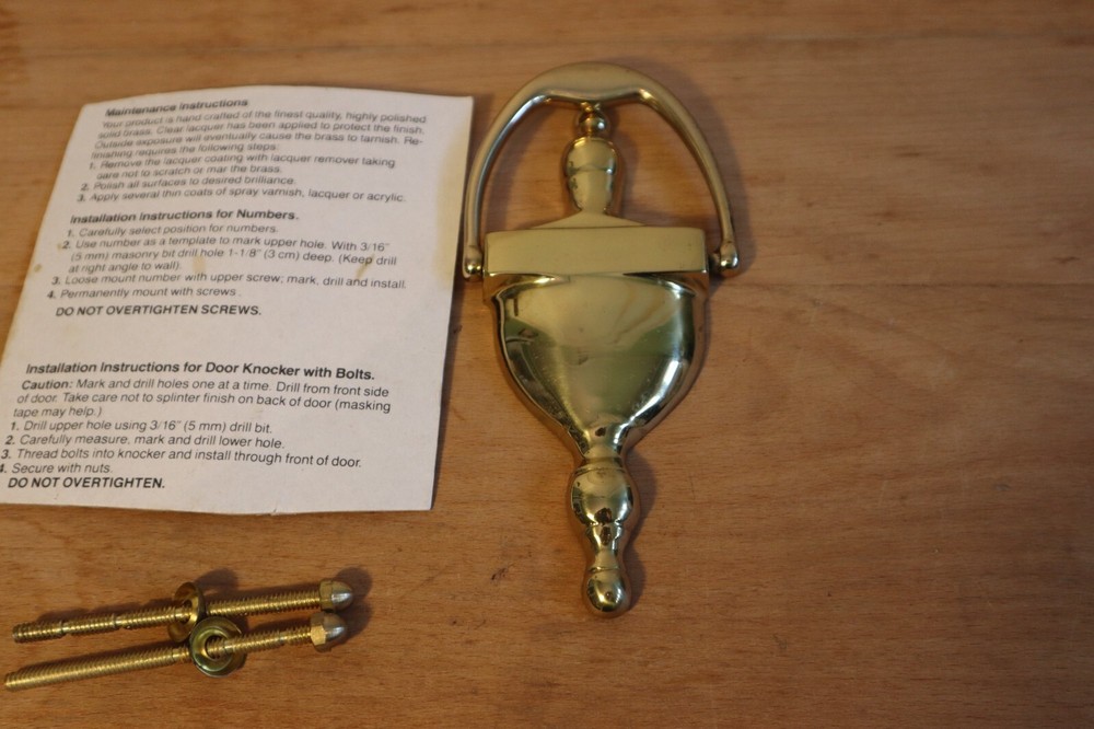 Vtg BRASS DOOR KNOCKER