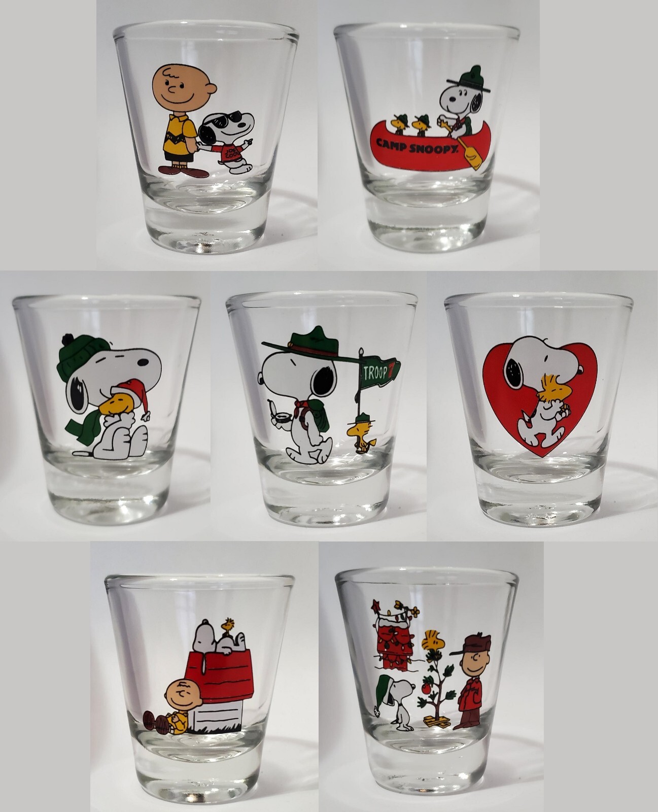 Charlie Brown & Snoopy Shot Glasses -- Pick Your Shot -- Buy More & Save