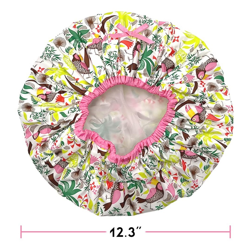 Reusable Shower Cap & Bath Cap & Lined, Oversized Waterproof Shower Caps Large