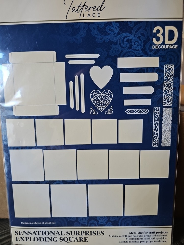Tattered Lace Exploding Square Surprises Cutting Dies 507621 NEW 3D DECOUPAGE